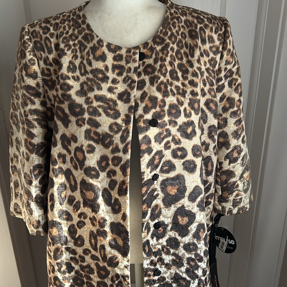 NWT Giambattista Valli Leopard Brocade Coat Sz. Lg